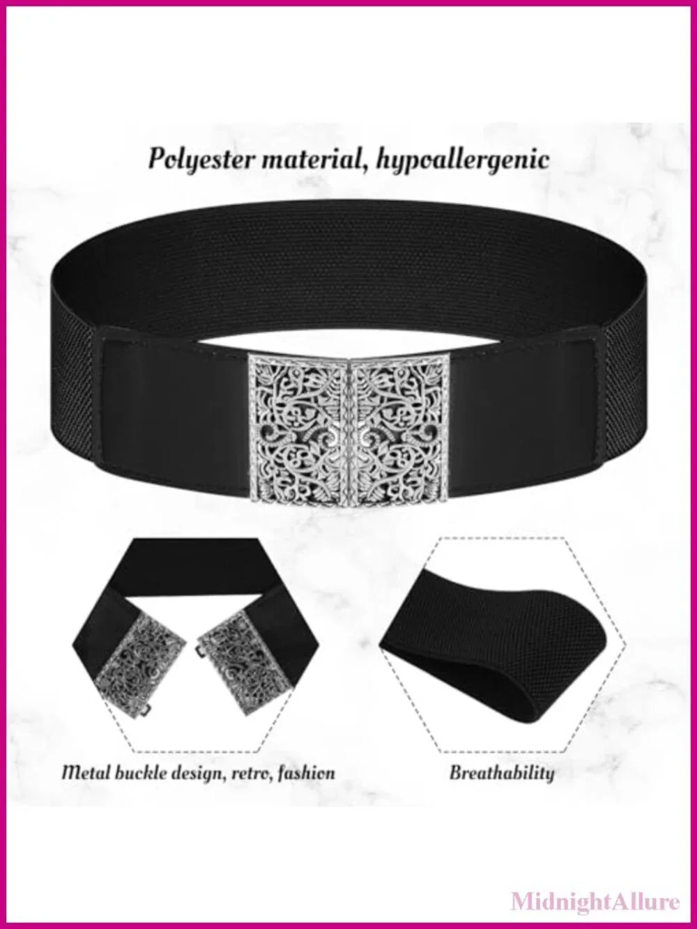 Women's Adjustable Elastic Belt Wide Stretchy Waist Belt for Pants